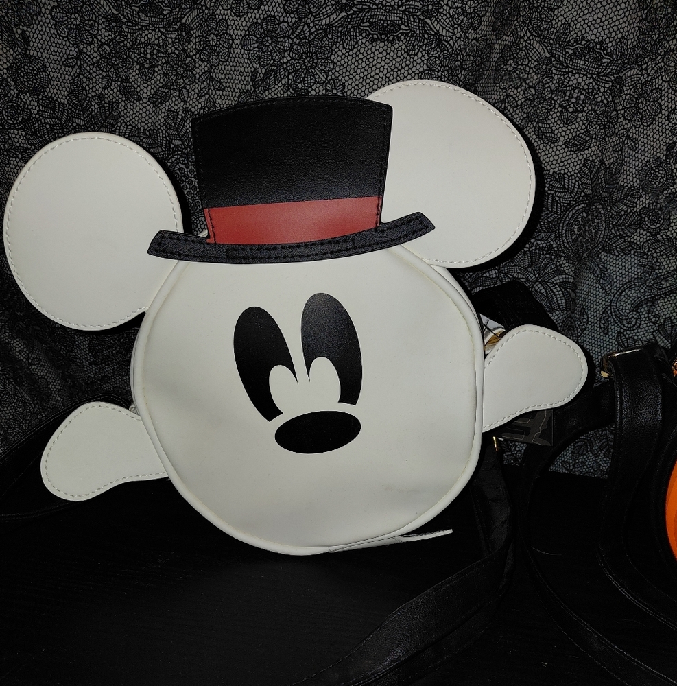 Mickey Mouse White Crossbody Bag Ghost Glow In The Dark NWT